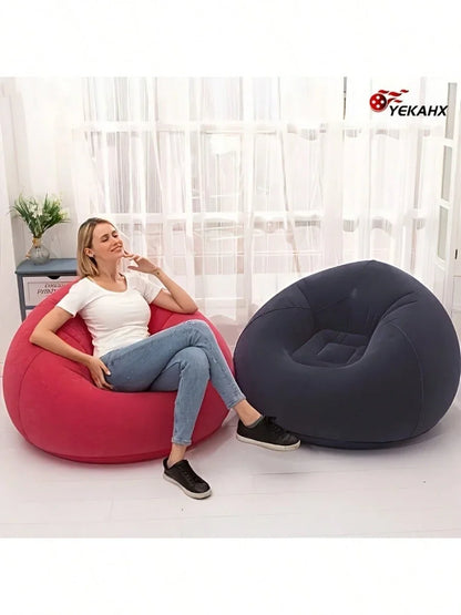 Inflatable Soybean Bag Chair - Soft/Comfortable Lazy Seat for Living Room/Office/Outdoor Camping (Father's Day Gift)