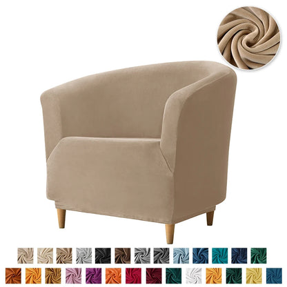 Velvet Tub Cover Chair Jacquard Single Seat Sofa Slipcover 1 Seate Living Room  Furniture Couch Washable Club Armchair Cover