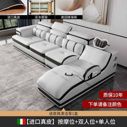 PatioLix Massage Minimalist Sofas Modern Leather Sectional Designer Sofas Lazy Luxury Cadeiras Para Sala De Estar Living Room Furniture