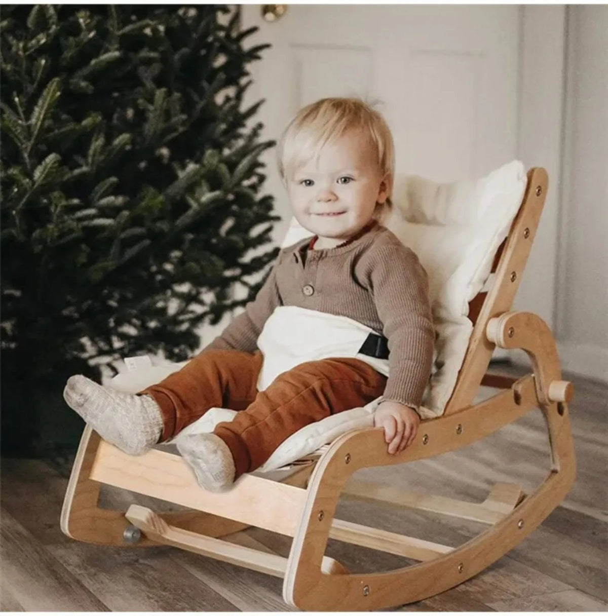 Rocking horse for children baby rocking chair solid wood home newborn recliner multifunctional wooden baby soothing chair ins