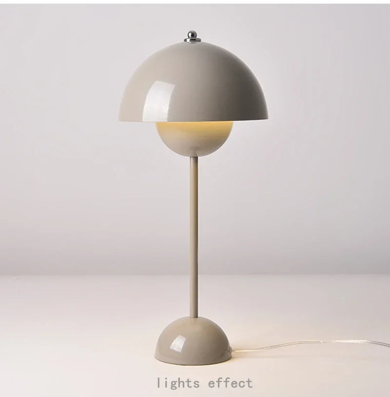 Nordic modern minimalist bedroom bedside lamp creative  flower bud cream style small table