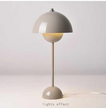 Nordic modern minimalist bedroom bedside lamp creative  flower bud cream style small table