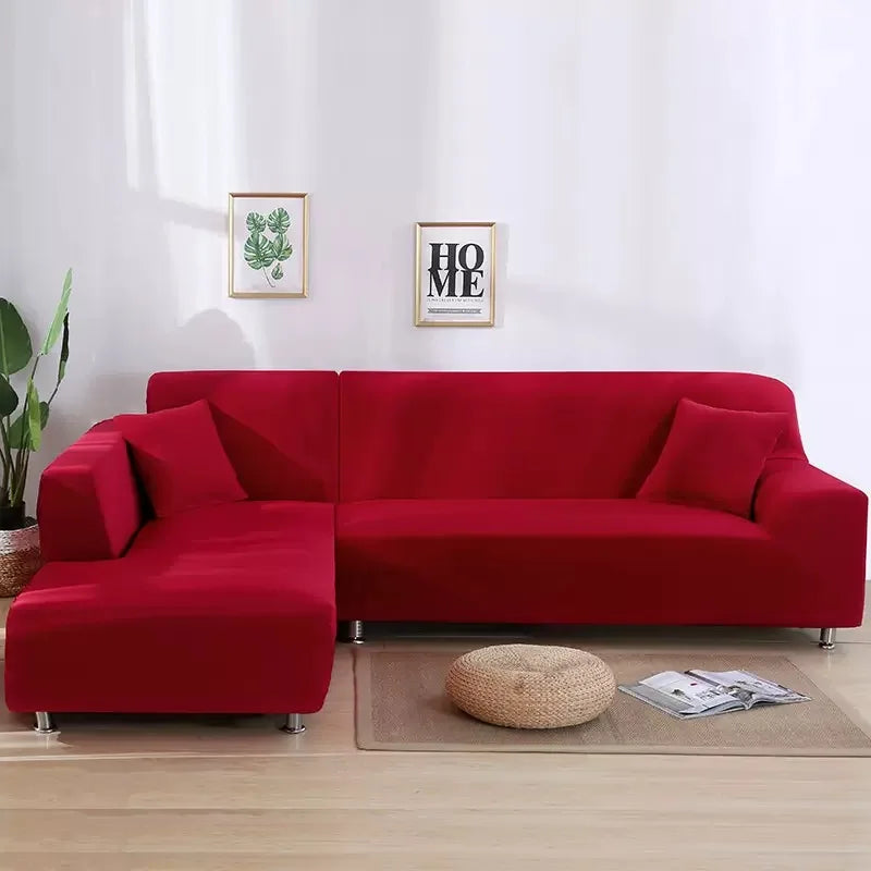 Elastic Solid Color Sofa Cover for Living Room All-inclusive Spandex Couch Cover Sectional Furniture Slipcover 1/2/3/4 Seater