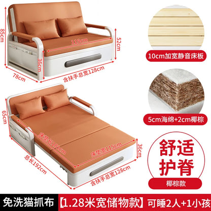 Sofa bed folding dual-purpose small apartment 2024 Internet celebrity new living room 1.2 multi-function single and double retra