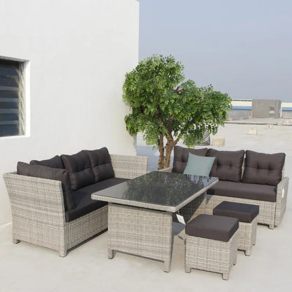 Modern Waterproof Aluminum Alloy Garden Wicker Patio Sofa Set Outdoor Rattan Furniture for Terrace Hotel & Living Room
