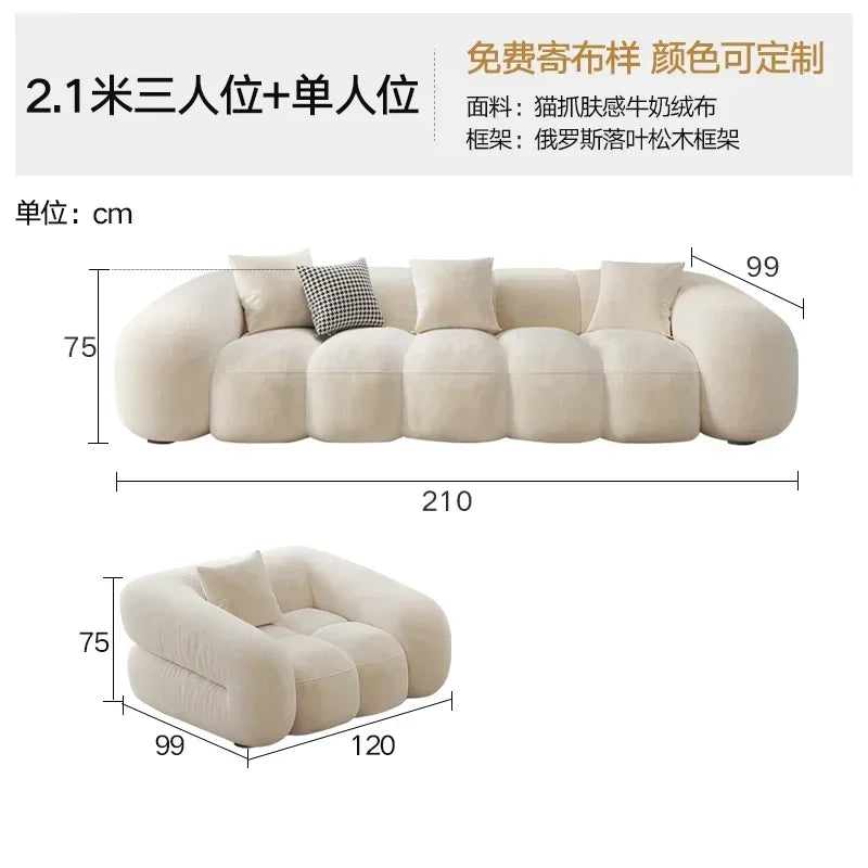 Designer Luxury Living Room Sofas House Nordic Family Elegant Relaxing Sofa Economic Apartment Minimalist Divano Hotel Furniture