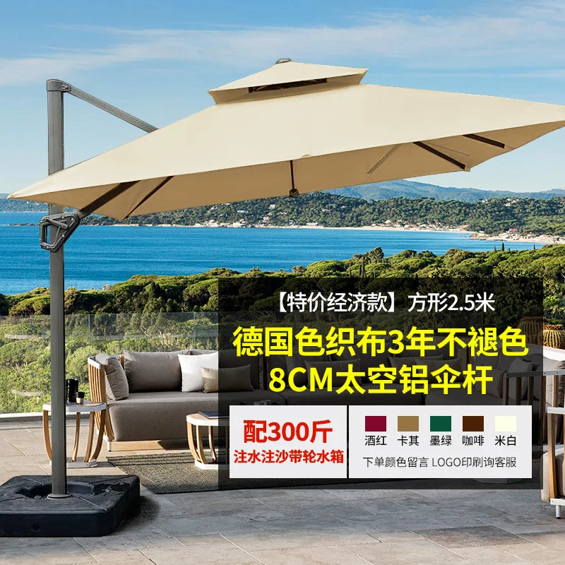 Outdoor Parasol Garden Umbrella Villa  Balcony Awning Outdoor  Stand Large Roman