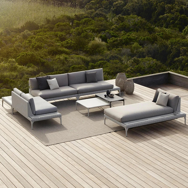 Customizable outdoor garden imitation rattan sofa furniture combination