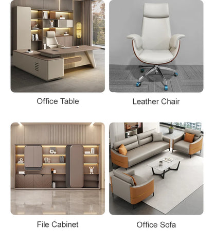 Contemporary Executive Recliner Chair Luxury Black Synthetic Leather Office Furniture Massage Feature for Boss Office Workers