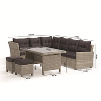 Modern Waterproof Aluminum Alloy Garden Wicker Patio Sofa Set Outdoor Rattan Furniture for Terrace Hotel & Living Room