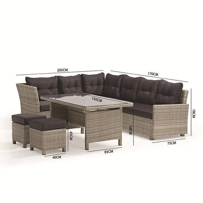 Modern Waterproof Aluminum Alloy Garden Wicker Patio Sofa Set Outdoor Rattan Furniture for Terrace Hotel & Living Room
