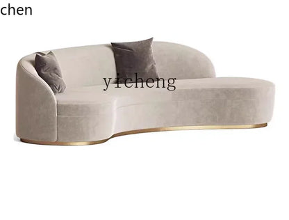 ZMLhigh-end beauty salon club stainless steel curved sofa modern light luxury metal clothing store sofa