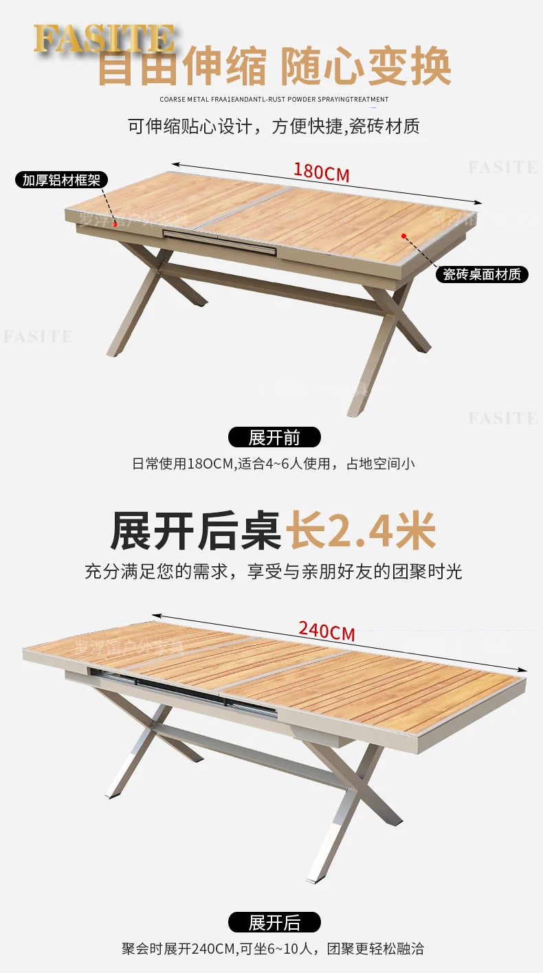 Courtyard table and chair outdoor balcony waterproof and sunscreen garden outdoor leisure table and chair combination