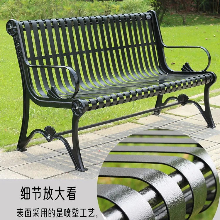 Park chairs, outdoor benches, cast iron leisure, wrought iron community chairs, double seats, courtyards, outdoor park benches