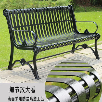 Park chairs, outdoor benches, cast iron leisure, wrought iron community chairs, double seats, courtyards, outdoor park benches