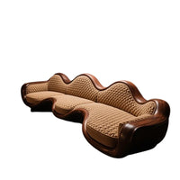 North American light luxury style solid wood three-person sofa high-end living room light luxury furniture