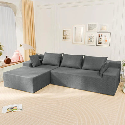 107" Cloud Sectional Couch with Deep Seat，Modern Modular Sofa with L-Shape Chaise，No Assembly Required, Upholstered