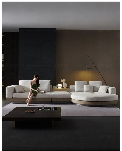 Italian Couch  For Living Room Minimalist Cotton And Linen Fabric Sectional Sofa Large Flat Floor Designer Living Room Sofas