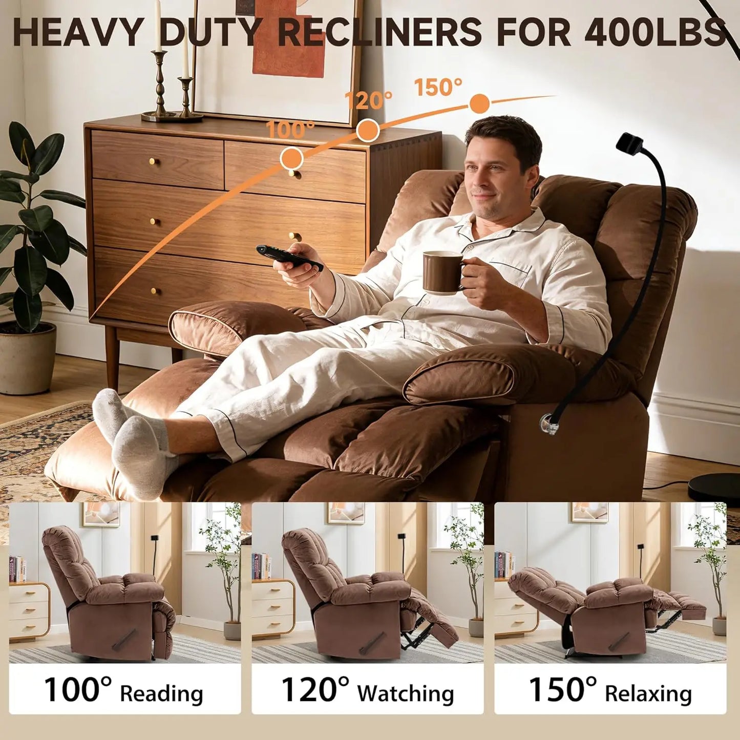 Oversized Recliner Chair, Big and Tall Recliner Chairs for Adults 400LBS, Large Recliner Chair, Extra Wide Recliner, Customized