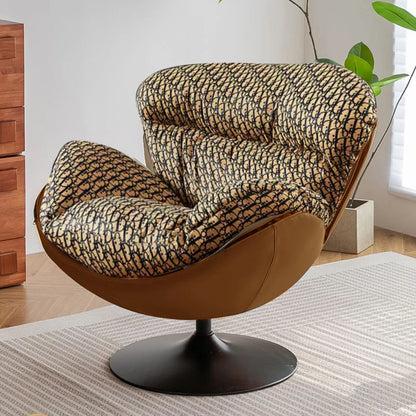 Modern Luxury Rotating Single Sofa Chair Lounge Chair Lazy Recliner Living Room Seat Lounge Bedroom 360 Degree Leather Designer
