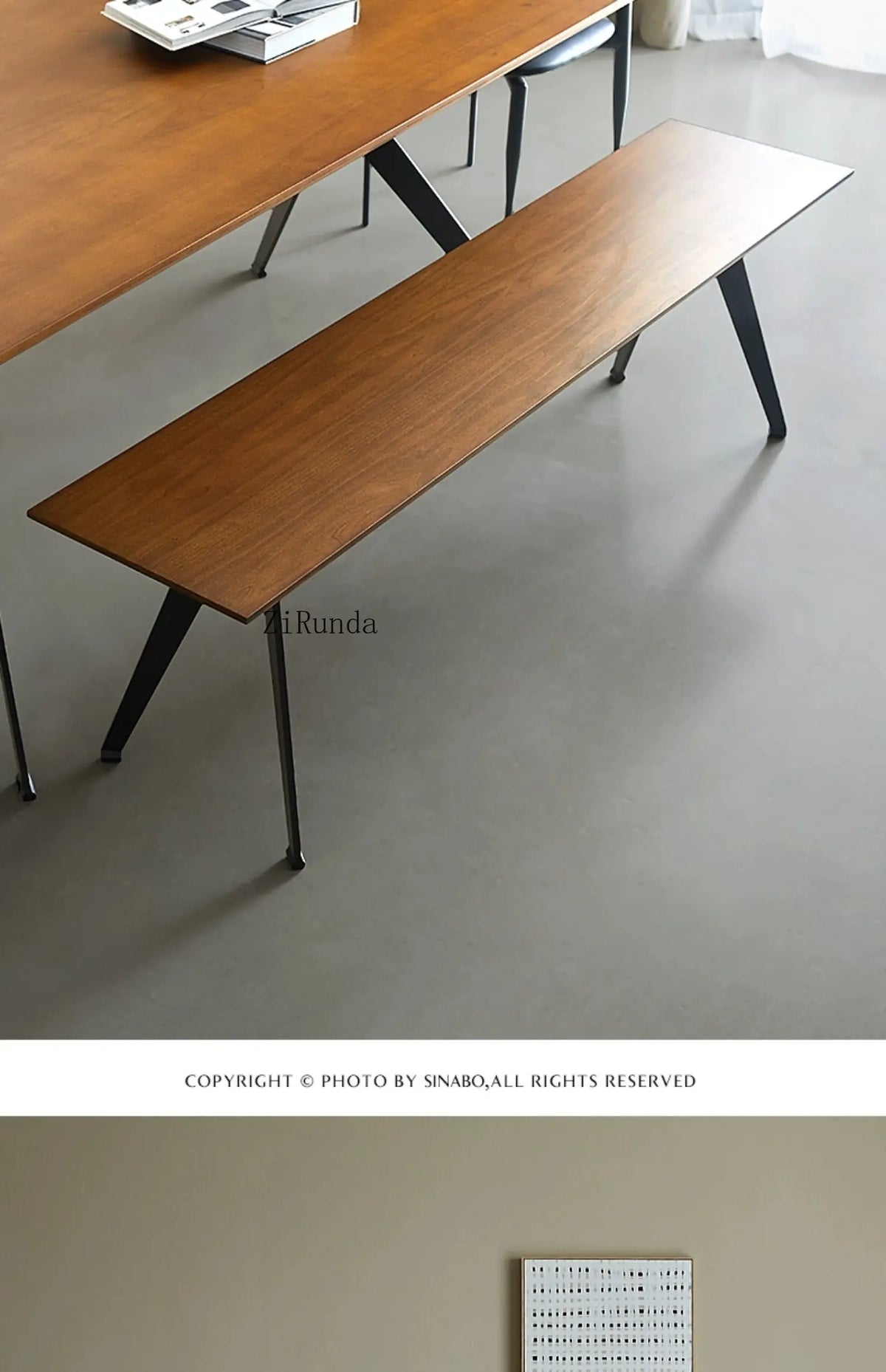 Japanese-style wabi-sabi wind all-solid wood bench light luxury household dining table living room shoe changing stool