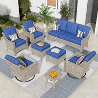 Wicker Outdoor Furniture Patio Conversation Rattan Sofa Set for Garden,Poolside,Backyard,Deck