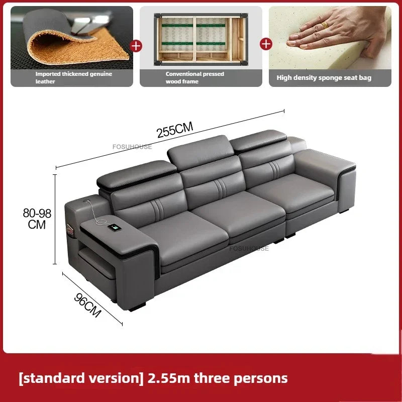 Luxury Leather Living Room Sofas Italian Home Sofa Bed Recliner Modern Designer Ergonomic Back Sofa Living Room Furniture