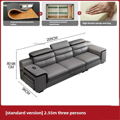 Luxury Leather Living Room Sofas Italian Home Sofa Bed Recliner Modern Designer Ergonomic Back Sofa Living Room Furniture
