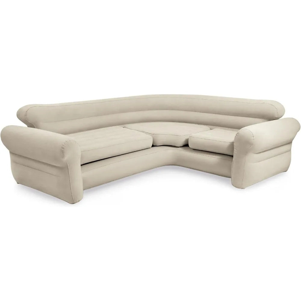 68575EP Inflatable Corner Sofa: L-Shaped – Indoor Use – 2-in-1 Valve – 880lb Weight Capacity – 101” x 80” x 30”