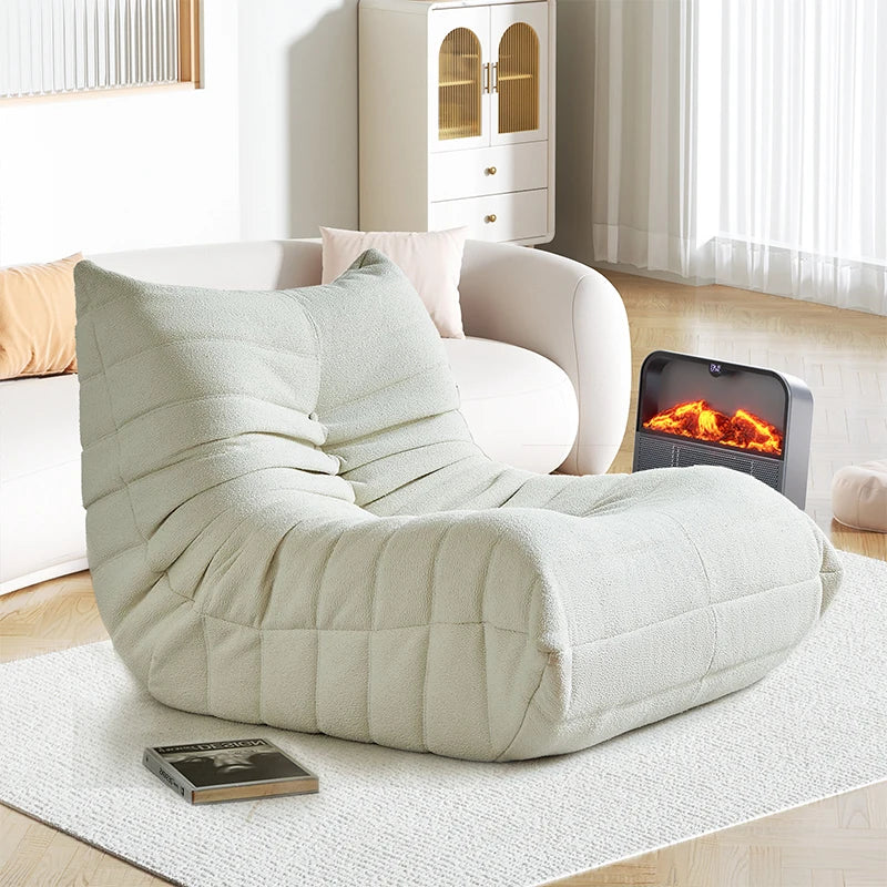 Fabric Lazy Floor Sofa, Modern Armless Floor Recliner, Living Room Bedroom Office Single Corner Chair Sofa