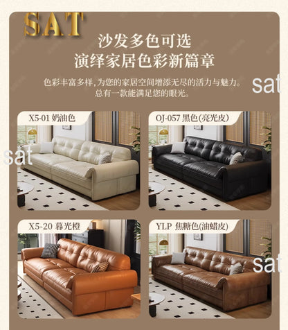 Minimalist Brown Sleep Sofa Faux Leather Designer Loveseat Lazy Sofa Couch Cloud Divano Da Soggiorno Living Room Furniture