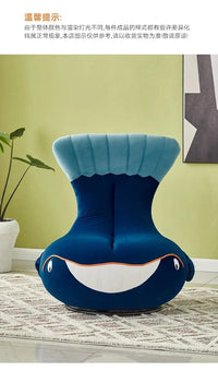 Whale Lazy Sofa Leisure Chair Flannel Rotatable Cute Shark Sofa Single Seat Chair