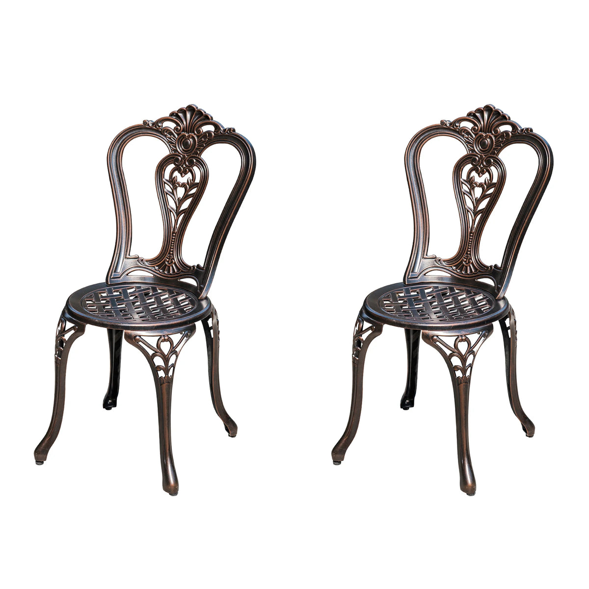 2-Piece Set Cast Aluminum Chairs Outdoor Chair Set Garden Chair Weather-Resistant Patio Metal Chair Bistro Chair