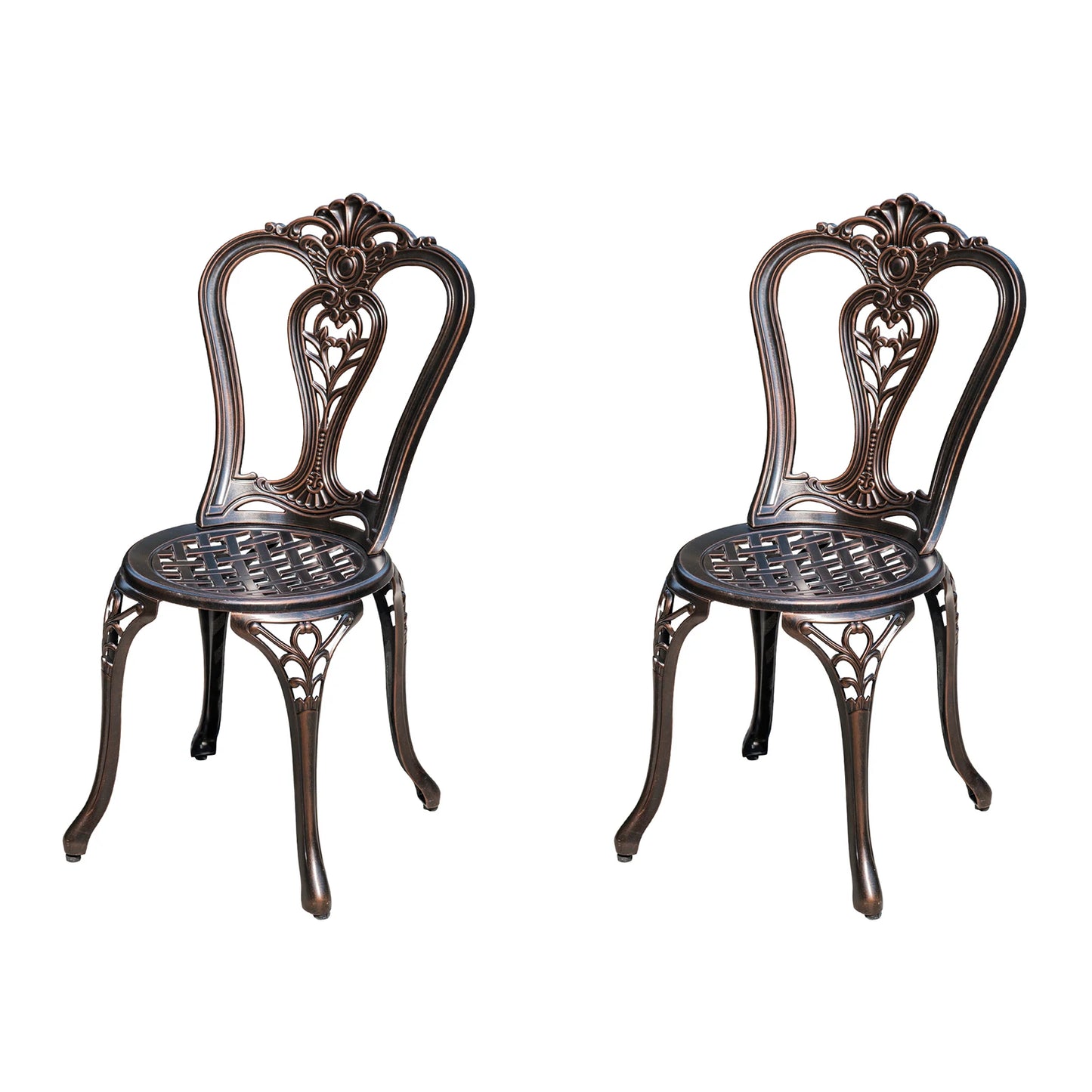 2-Piece Set Cast Aluminum Chairs Outdoor Chair Set Garden Chair Weather-Resistant Patio Metal Chair Bistro Chair
