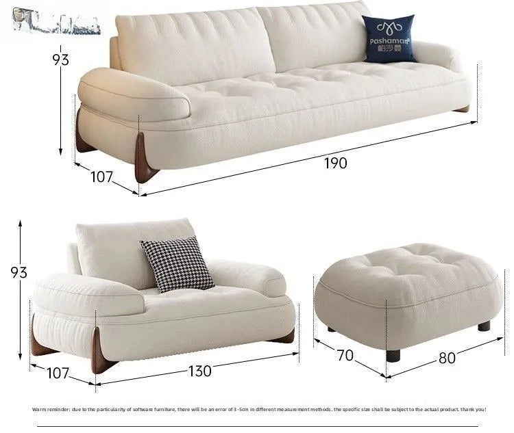 Cream style fabric sofa, modern light luxury living room small apartment sofa, cat claw cloth