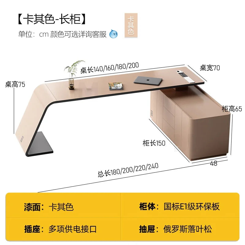 Luxury Paint Office Desk High-end Simple Modern Creative Boss Desk President Manager Mesas De Escritorio Office Furniture