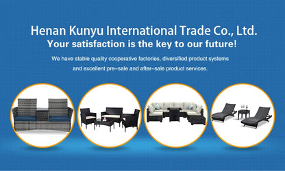 Factory Made PE Rattan Sofa Set with Table for Outdoor Garden Resort Hotel Entertainment Party