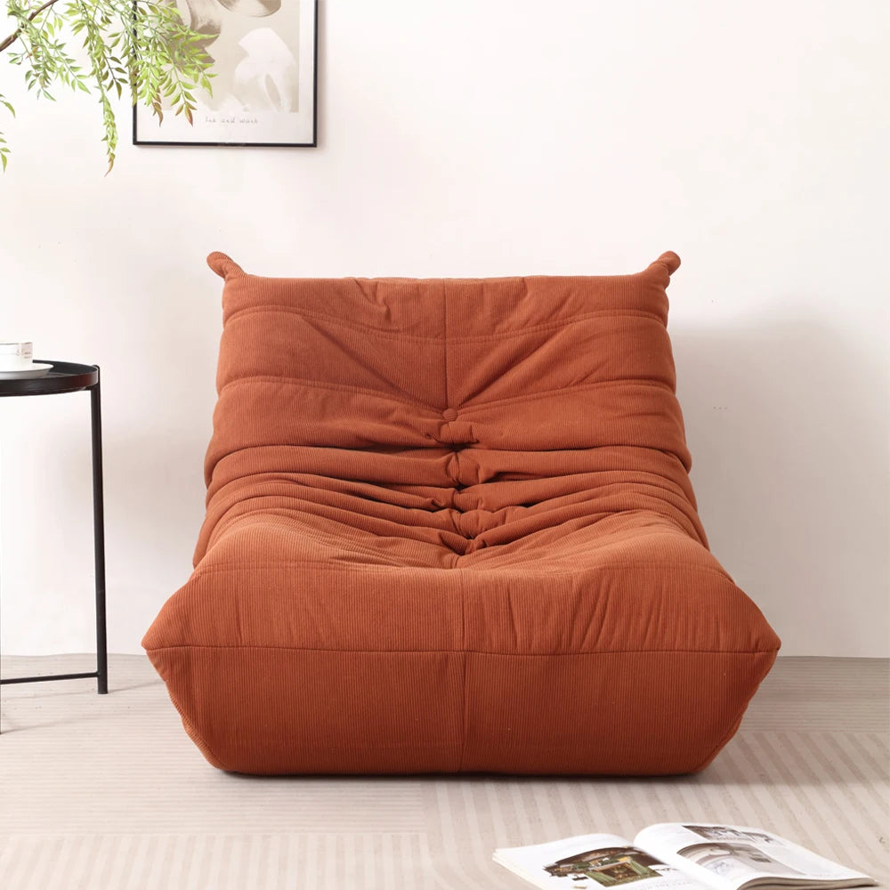 Lazy Sofa, Caterpillar Sofa | Classic Grey Sponge-Filled, Living Room Ready, No Electricity Needed