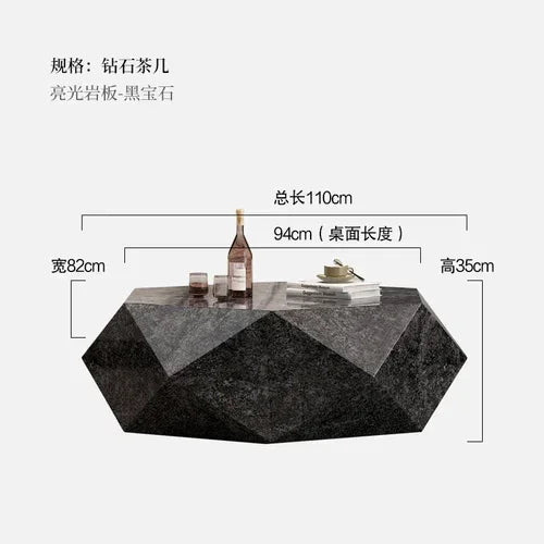 Y Minimalist Luxury Stone Rock Plate Diamond Modern Minimalist High Sense Small Apartment Shaped Coffee Table Living Room Home