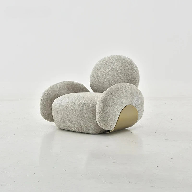 Nordic Lamb Fleece Single Sofa Chair For Home Bedroom Dining Clothing Store Beauty Salon Leisure-backrest Chair