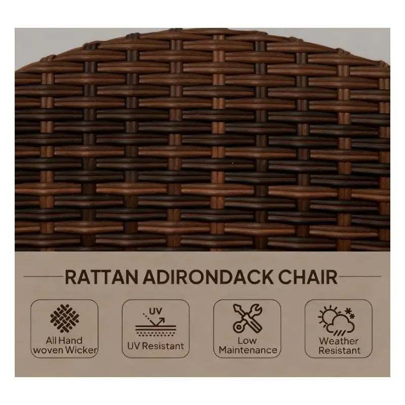 Patio Chair, Rattan Wicker, Soft Cushions, Tall Curved Backrest - Comfortable Outdoor Seating for Relaxation and Style