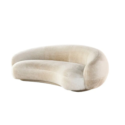 Modern Villa Living Room Single Three Person Sofa Set Household Beige Lamb Fabric Cashew Nut Arc Creative Sofa