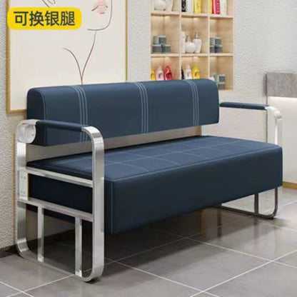 Famous Hair Salon Area Bench Hair Salon Waiting Light Luxury Stainless Steel Bar Sofa