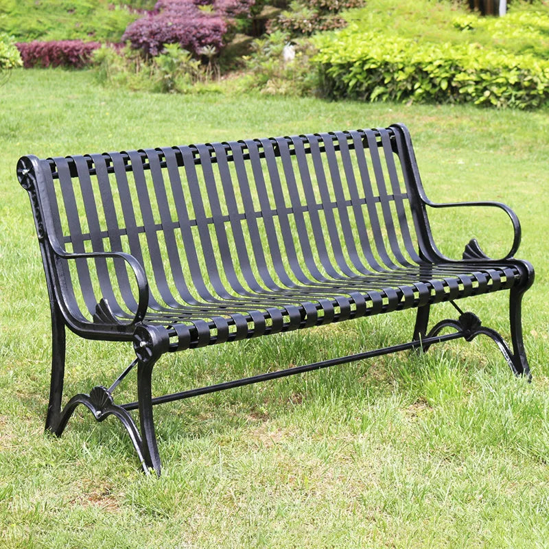 Park chairs, outdoor benches, cast iron leisure, wrought iron community chairs, double seats, courtyards, outdoor park benches