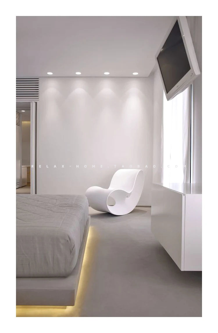 Outdoor Designer Rocking Sofa Chair Living Room Lazy White Leisure Single Stools Reading Relaxing Fauteuil Salon Furniture