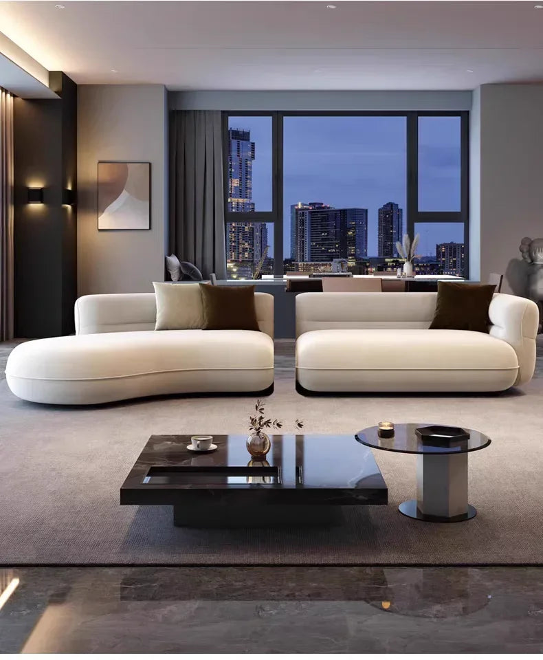 Italian Light Luxury Curved Sofa Special-Shaped Simple Corner Living Room Leisure Sofa