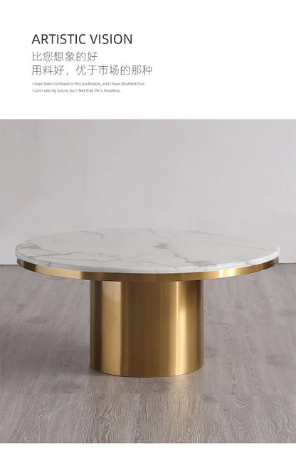 *Modern simple light luxury marble coffee table combination Nordic round small coffee table