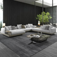 Italian minimalist sofa villa large flat floor U living room cotton and linen fabric corner princess furniture