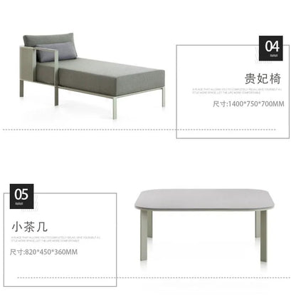 Outdoor stainless steel sofa Hotel sales office Terrace Dining table and chairs