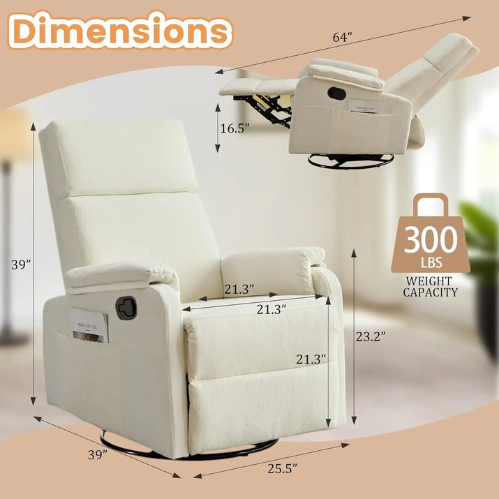 Recliner Chair, Swivel Rocking Recliner Chair for Adults, Glider Rocki ...